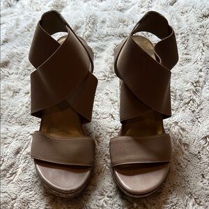 Stuart Weitzman Women's Nude Espadrille Wedges